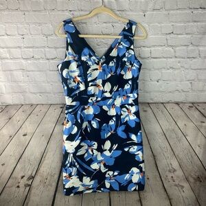 Milly Womens Size 8 Lined Floral Keyhole Back Cotton Silk Dress NEW